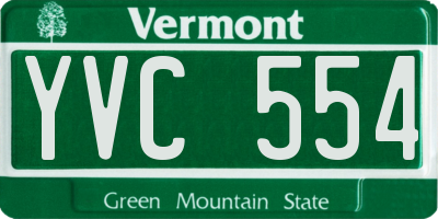 VT license plate YVC554