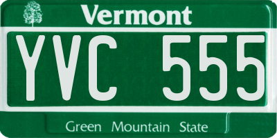 VT license plate YVC555