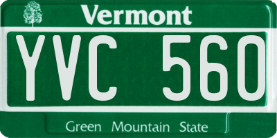 VT license plate YVC560