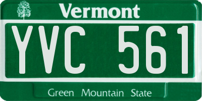 VT license plate YVC561