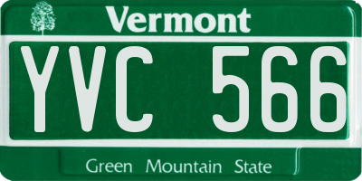 VT license plate YVC566