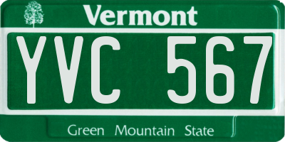 VT license plate YVC567