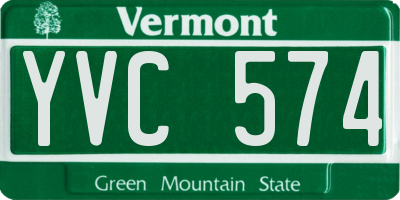 VT license plate YVC574