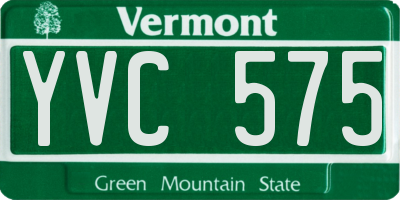 VT license plate YVC575