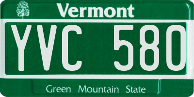 VT license plate YVC580