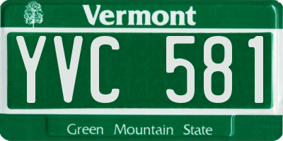 VT license plate YVC581