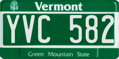 VT license plate YVC582