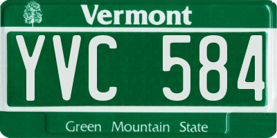 VT license plate YVC584