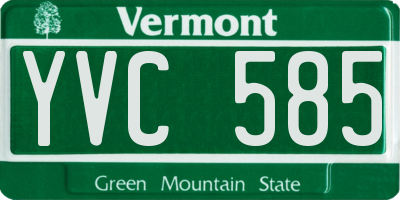 VT license plate YVC585