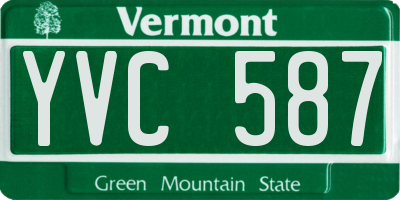 VT license plate YVC587