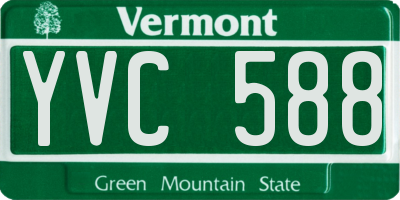 VT license plate YVC588