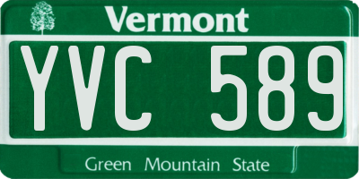 VT license plate YVC589