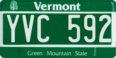 VT license plate YVC592