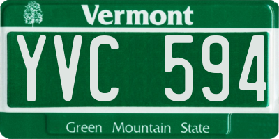 VT license plate YVC594