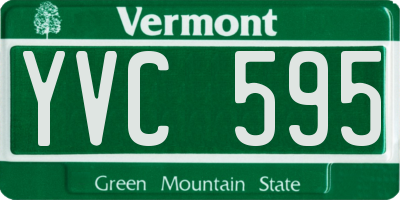 VT license plate YVC595
