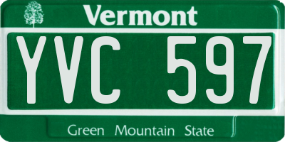 VT license plate YVC597
