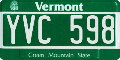 VT license plate YVC598