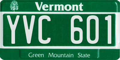 VT license plate YVC601