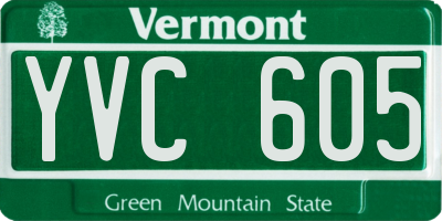 VT license plate YVC605