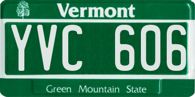 VT license plate YVC606