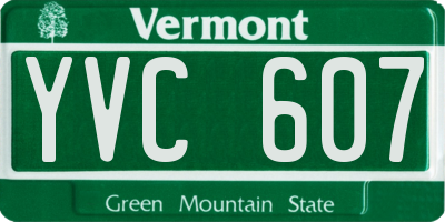 VT license plate YVC607