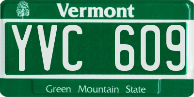VT license plate YVC609