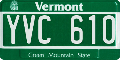 VT license plate YVC610