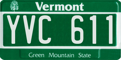 VT license plate YVC611