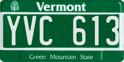 VT license plate YVC613