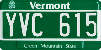 VT license plate YVC615