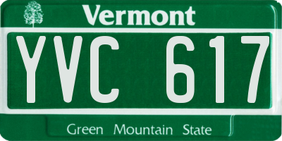 VT license plate YVC617