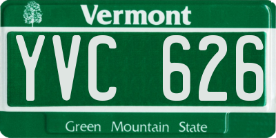 VT license plate YVC626
