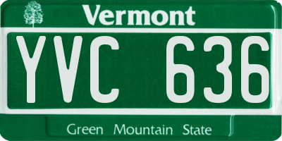 VT license plate YVC636