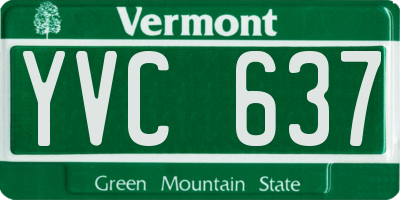 VT license plate YVC637