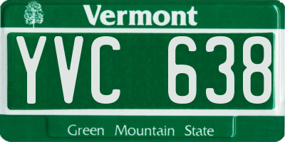 VT license plate YVC638