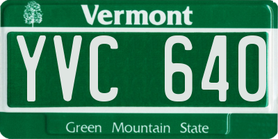 VT license plate YVC640