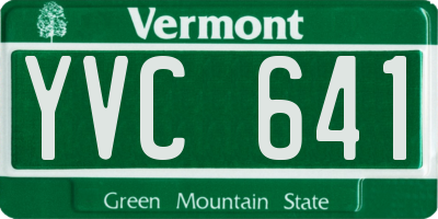 VT license plate YVC641