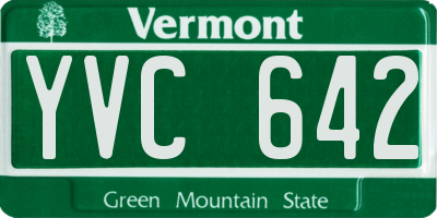 VT license plate YVC642