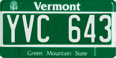 VT license plate YVC643