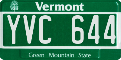 VT license plate YVC644