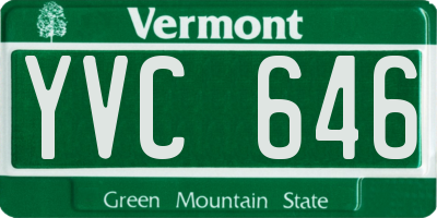VT license plate YVC646