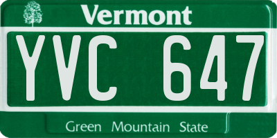 VT license plate YVC647