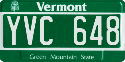 VT license plate YVC648