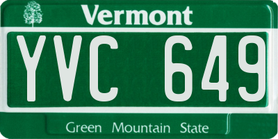 VT license plate YVC649