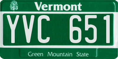 VT license plate YVC651