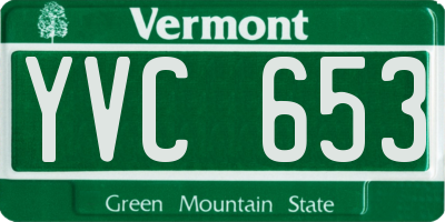 VT license plate YVC653