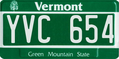 VT license plate YVC654