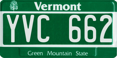 VT license plate YVC662