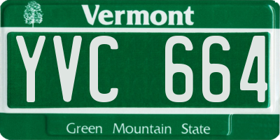 VT license plate YVC664