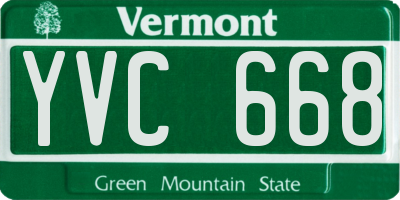 VT license plate YVC668